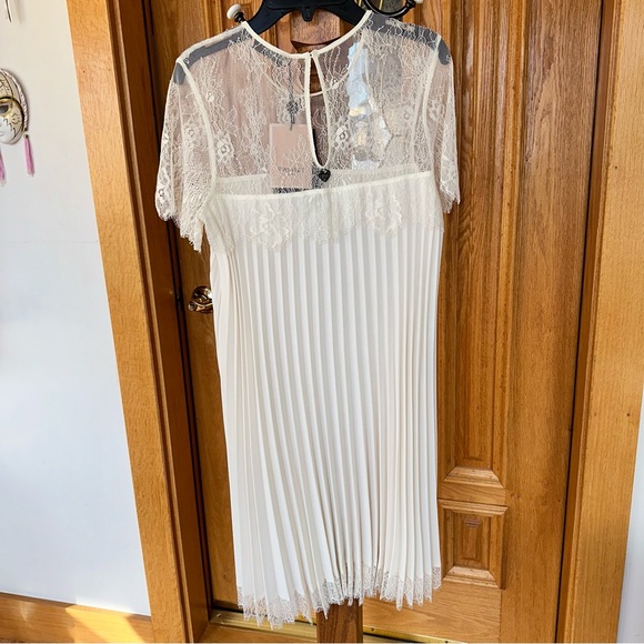 Twin-Set Milano lace top pleated dress tunic size S (42 European) 100% polyester - Picture 5 of 12